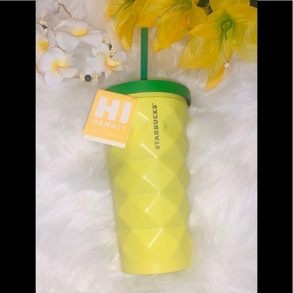 Starbucks Hawaii Pineapple Stainless Tumbler Steel Studded Cup 16oz Discontinued - Picture 14 of 14